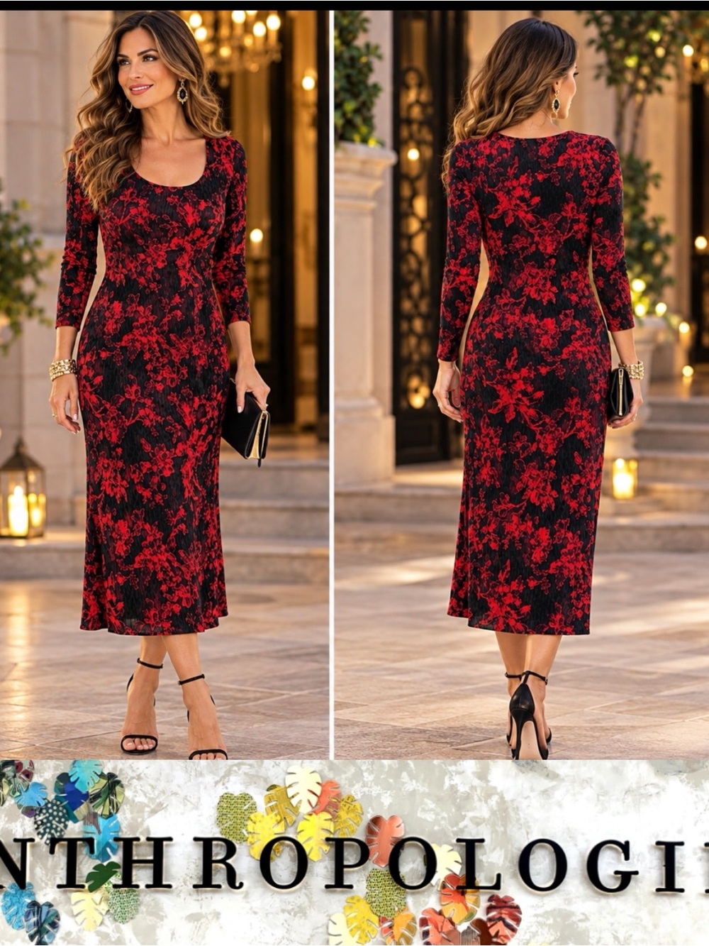 Anthropologie HD in Paris Dierdre Red Velvet Bodycon Cocktail Column Dress XS